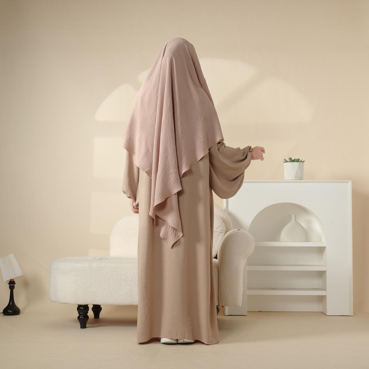 Elegant 2 - Piece Crepe Abaya & Khimar Set (MK008) - Mariam's Collection