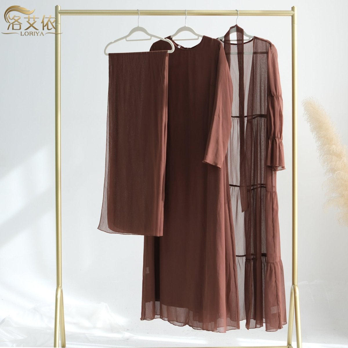 Elegant Chiffon Wrinkle Abaya | Modest Muslim Chiffon Abaya