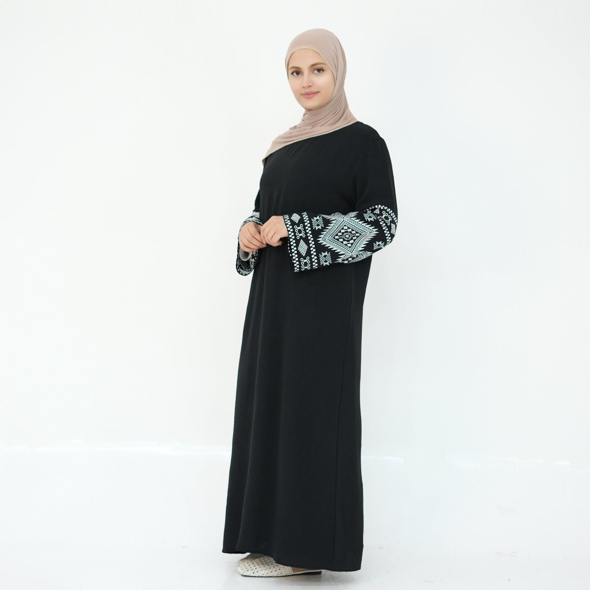 Elegant Embroidered Casual Abaya (MA139) - Mariam's Collection