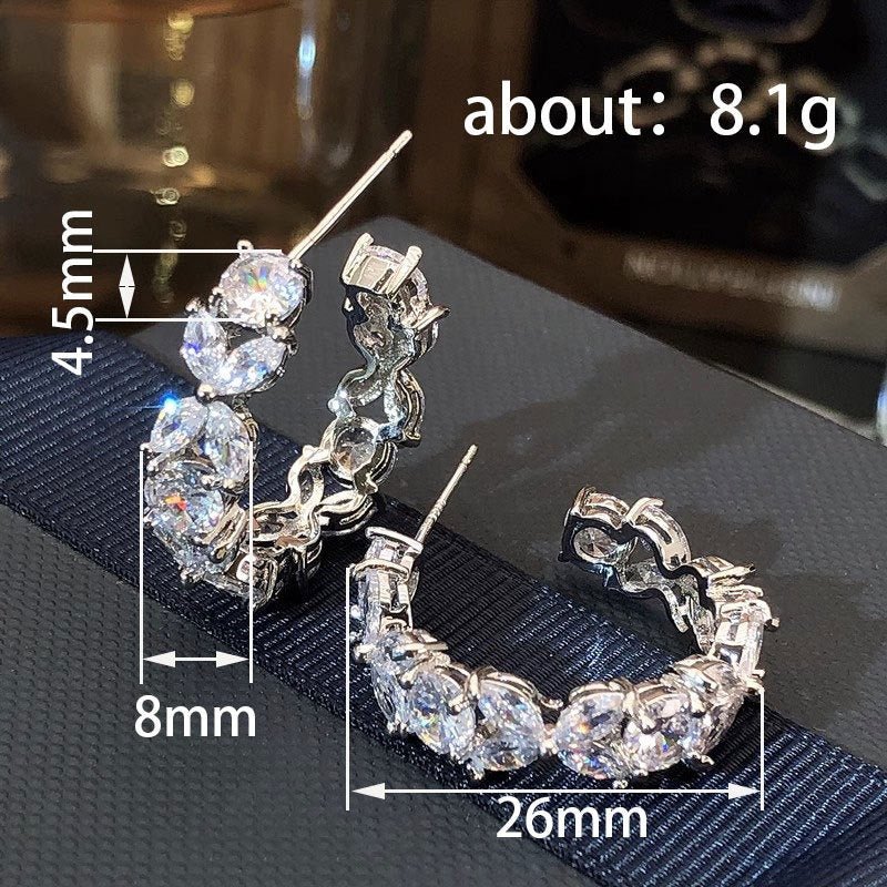 Elegant Floral Circle Stud Earrings（MAC442） - Mariam's Collection