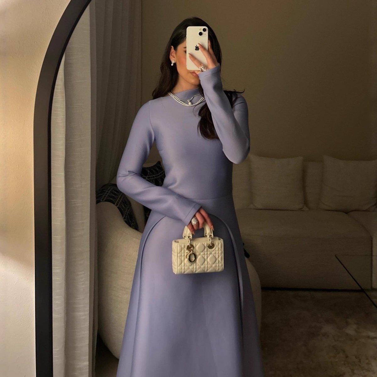 Elegant Long Sleeve Modest Gown(MS297) - Mariam's Collection