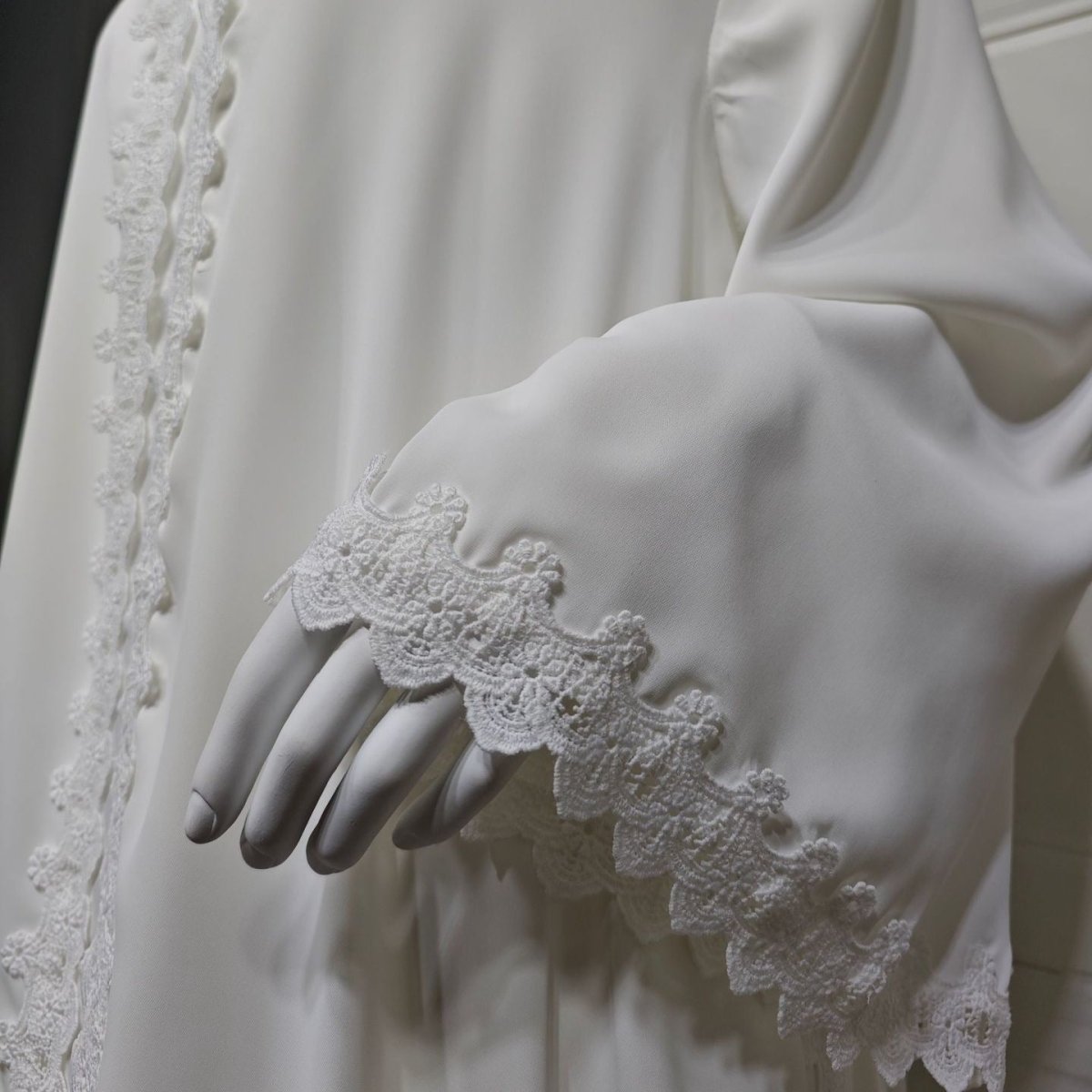 Elegant Prayer Dress with Floral Lace Detail(MOA285) - Mariam's Collection