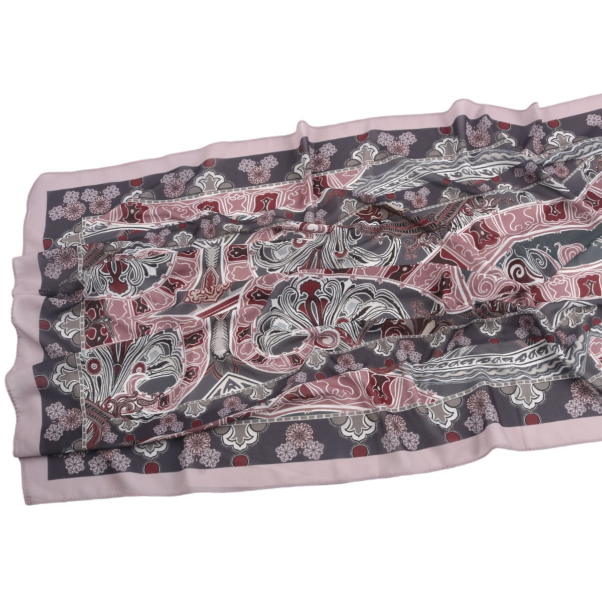 Elegant Printed Chiffon Hijab Scarf Bohemian Style Breathable Sun Protection Wrap (MH136) - Mariam's Collection