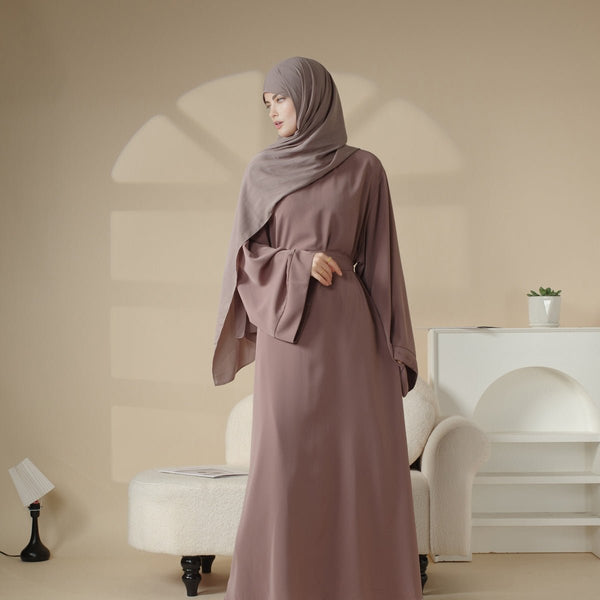 Elegant Solid Color Abaya For Muslimahs (MA036) - Mariam's Collection