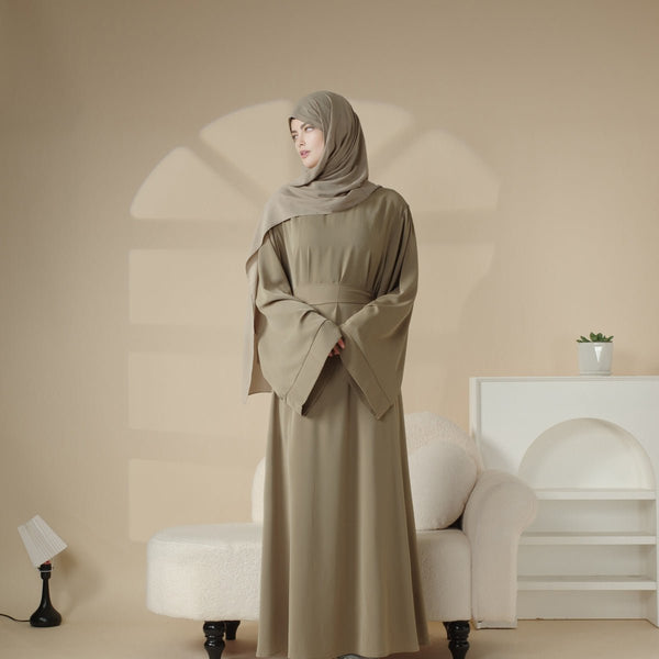 Elegant Solid Color Abaya For Muslimahs (MA036) - Mariam's Collection