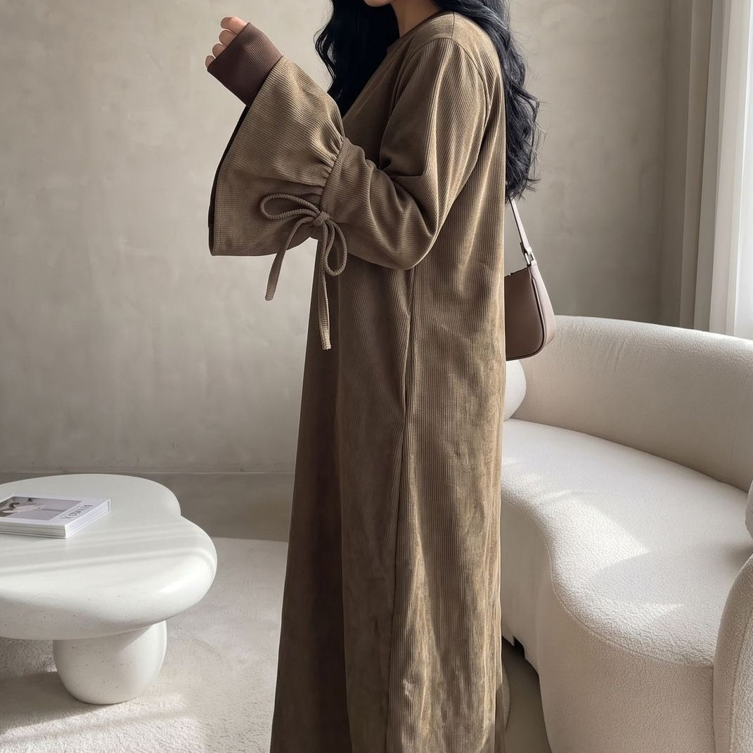 Elegant Solid Colour Maxi Abaya Dress – Modest Long Abaya