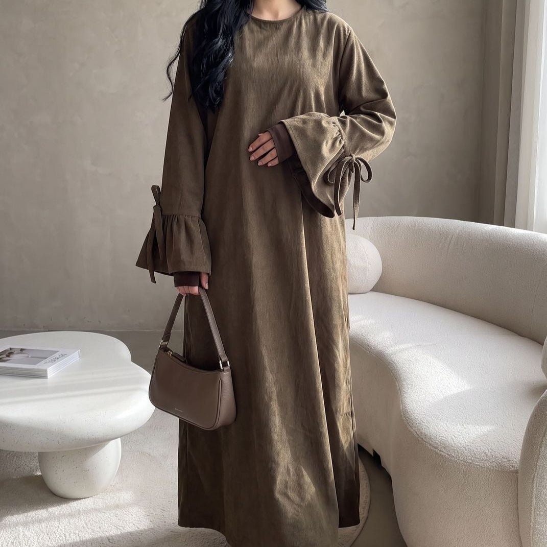 Elegant Solid Colour Maxi Abaya Dress – Modest Long Abaya
