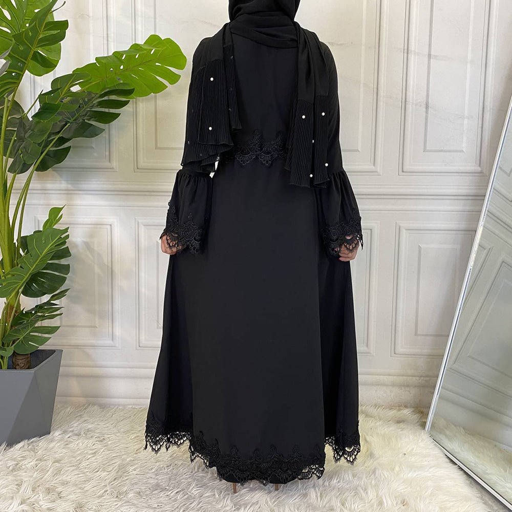 Elegant Versatile Lace Patchwork Abaya (MA137) - Mariam's Collection