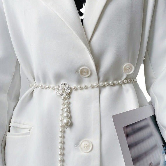 Elegant Versatile Pearl Cascade Waist Belt (MAC349) - Mariam's Collection