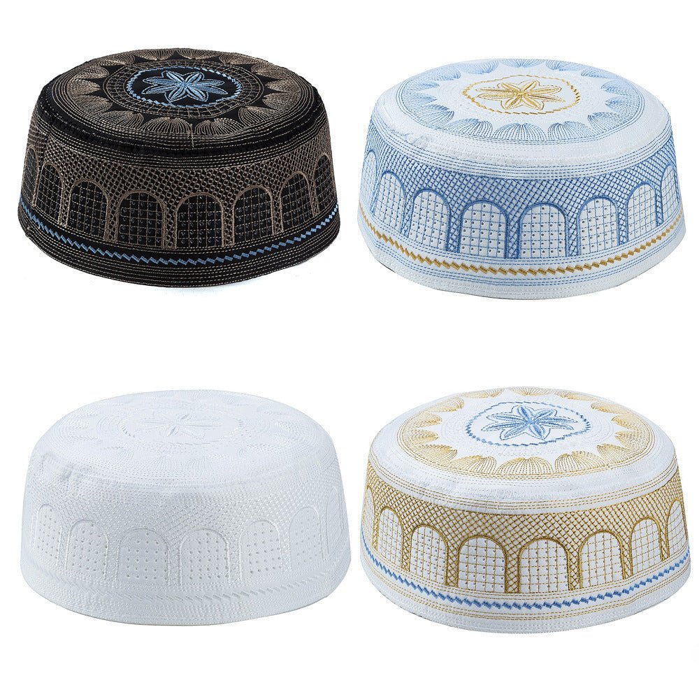 Embroidered Kufi Prayer Cap(MR088) - Mariam's Collection