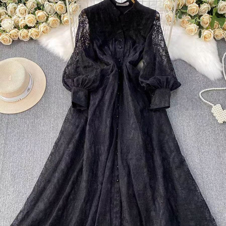 Embroidered Lace Dress(MS327) - Mariam's Collection