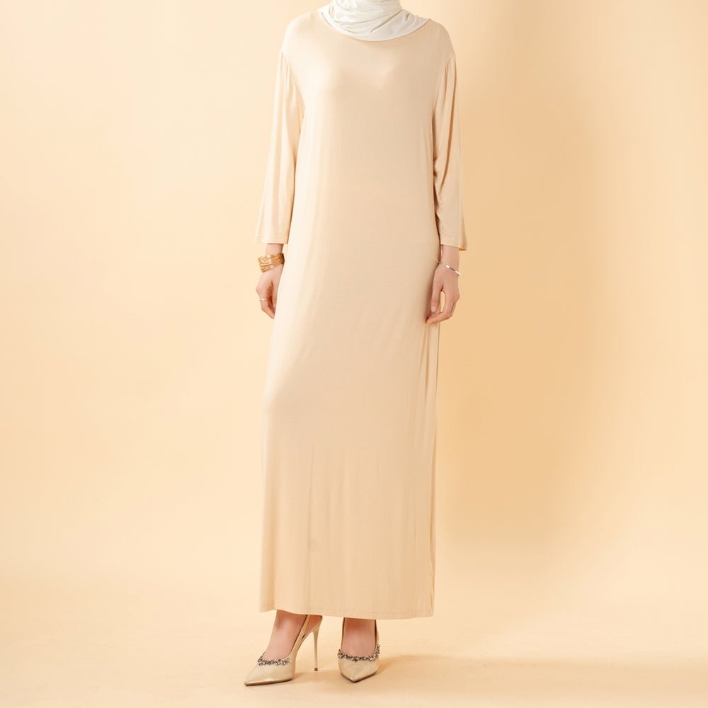 Embroidered Pearl Floral Abaya with Draped Batwing Sleeves(MA453) - Mariam's Collection