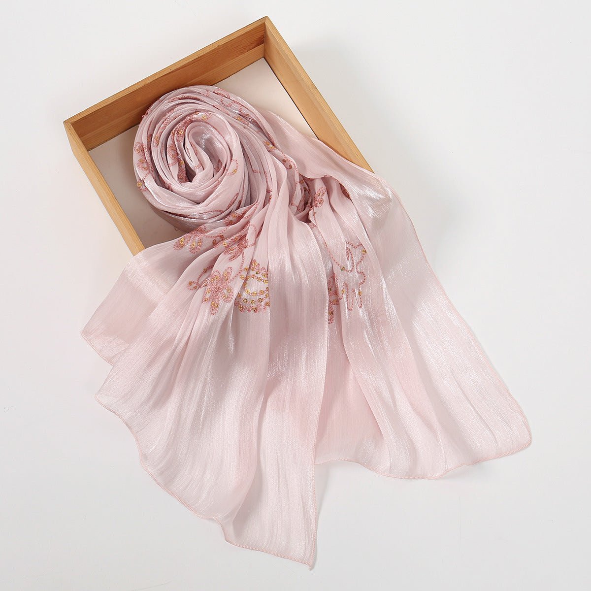 Embroidered Sequin Shimmer Hijab Scarf(MH248) - Mariam's Collection