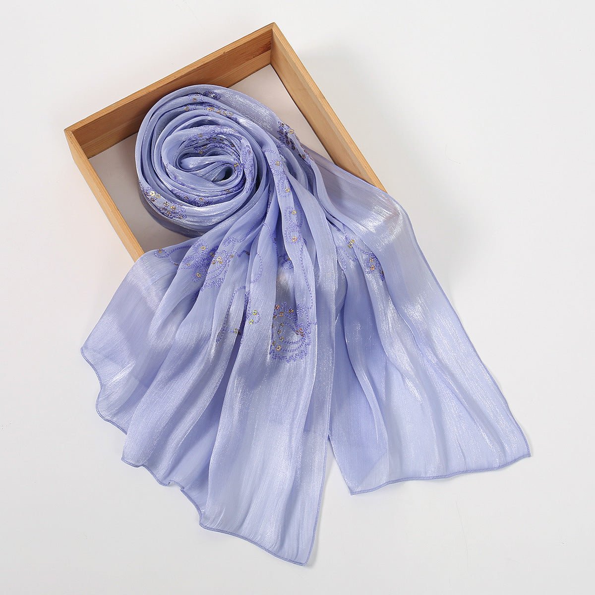 Embroidered Sequin Shimmer Hijab Scarf(MH248) - Mariam's Collection