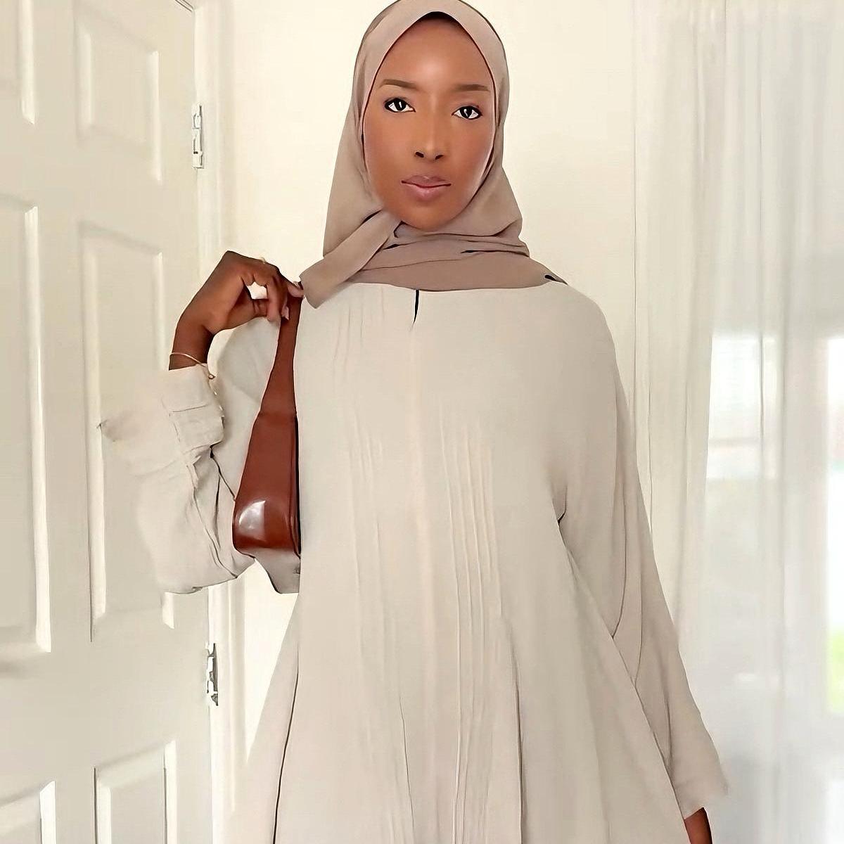 Essence Pleated Abaya – Sandstone Beige.(MA254) - Mariam's Collection