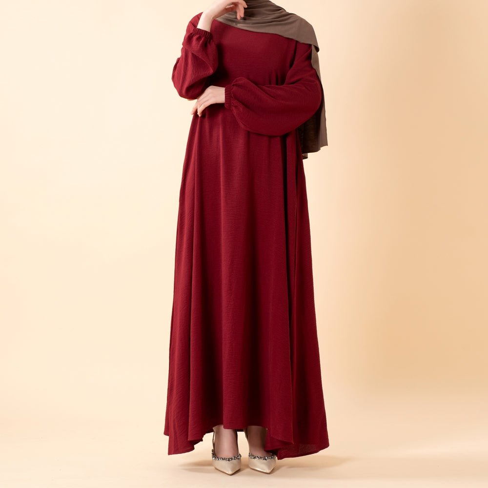 Essential Flow Crepe Maxi Dress with Pockets (MA385) - Mariam's Collection