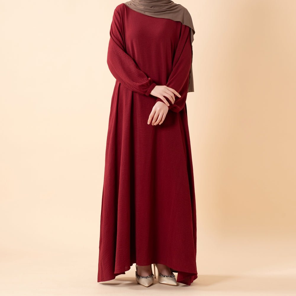 Essential Flow Crepe Maxi Dress with Pockets (MA385) - Mariam's Collection