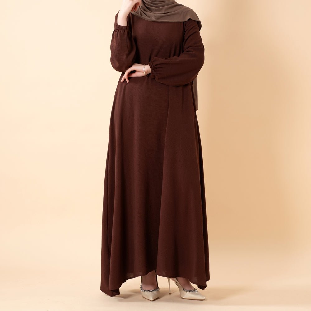Essential Flow Crepe Maxi Dress with Pockets (MA385) - Mariam's Collection