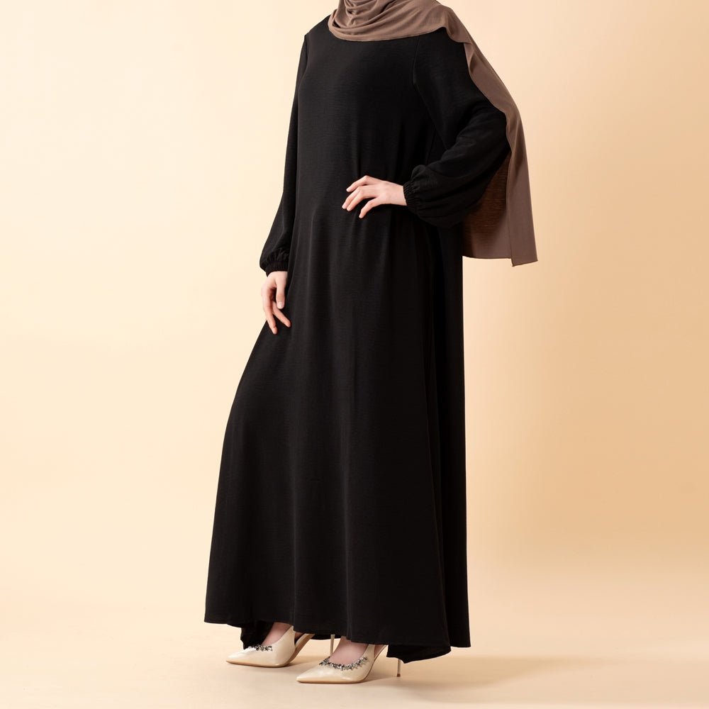 Essential Flow Crepe Maxi Dress with Pockets (MA385) - Mariam's Collection