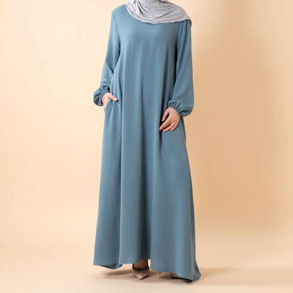 Essential Flow Crepe Maxi Dress with Pockets — Everyday Modest Abaya