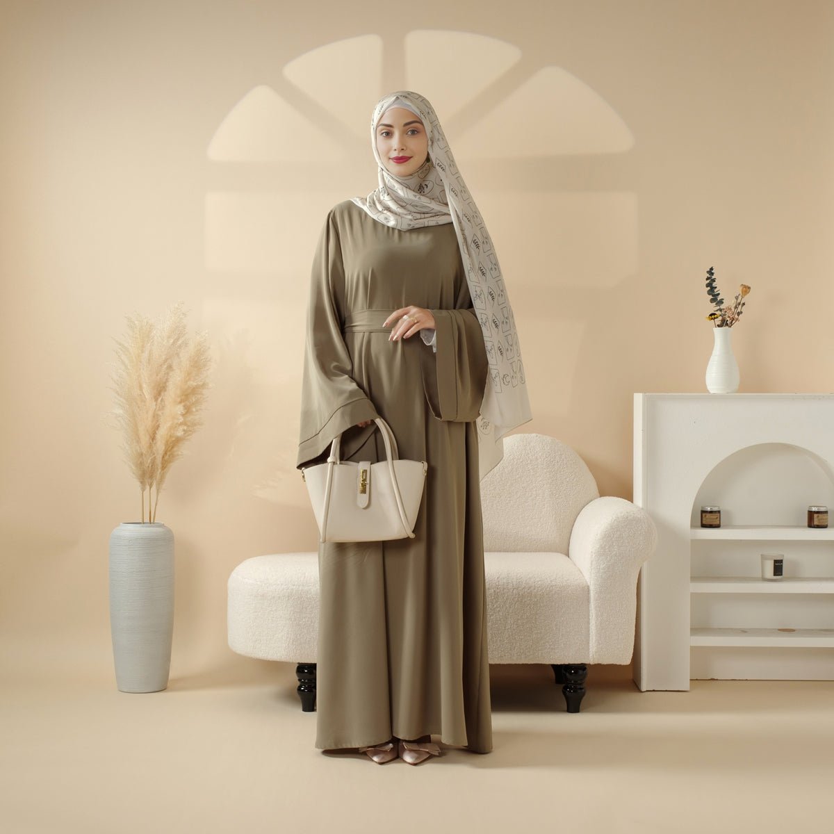 Essential Premium Versatile Pockets 2 - Piece Set Loose Closed Abaya (MA120) - Mariam's Collection