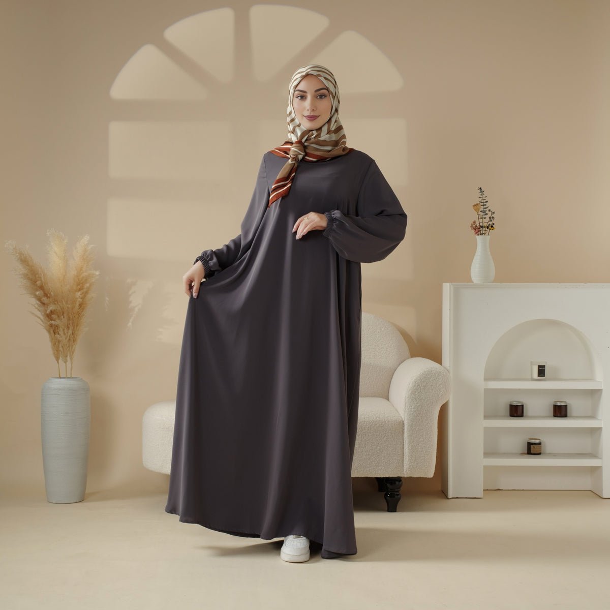 Essential Premium Versatile Pockets Umbrella Cut Abaya (MA113) - Mariam's Collection