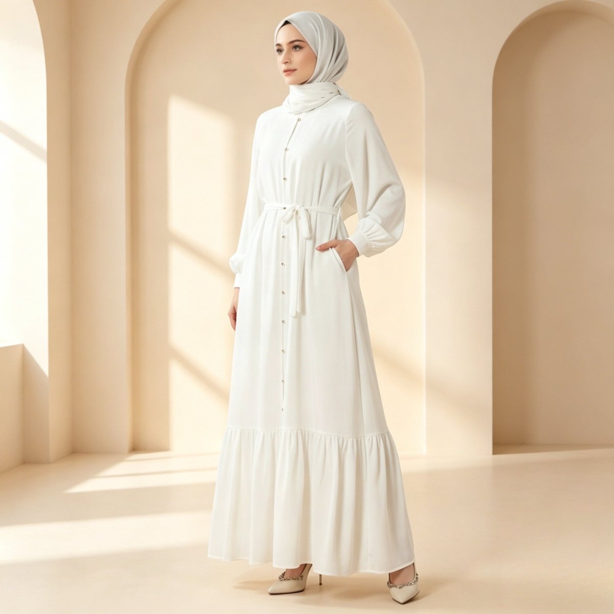 Essential Zoom Flowing Maxi Dress (MA426) - Mariam's Collection
