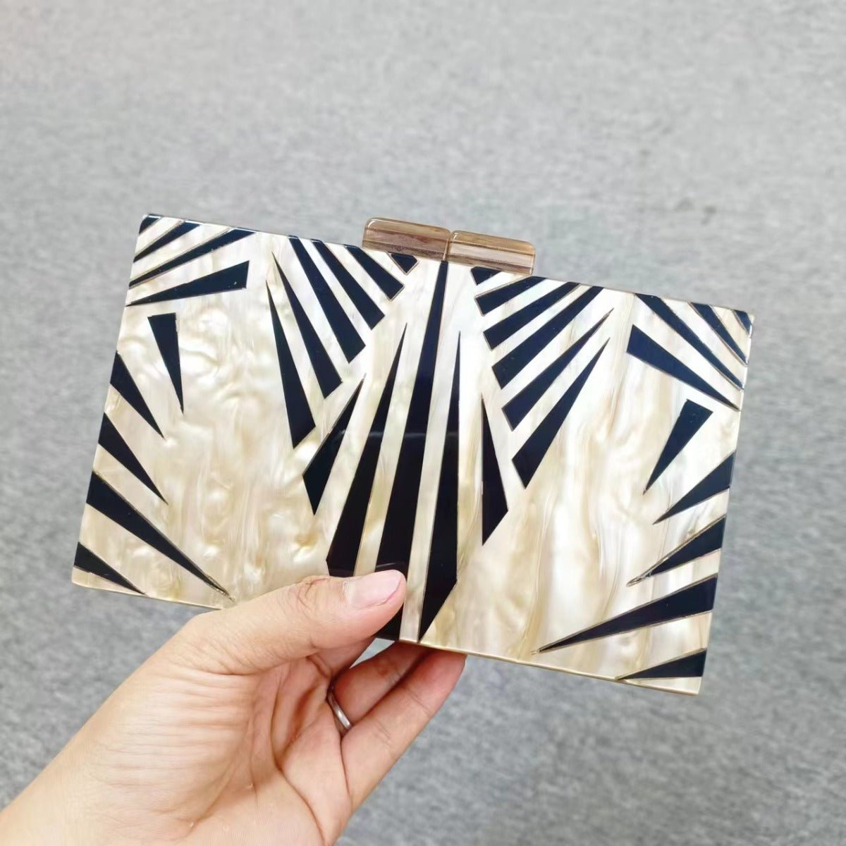 etro Zebra Pattern Dinner Bag Acrylic Shoulder Chain Clutch for Women(MAC255) - Mariam's Collection