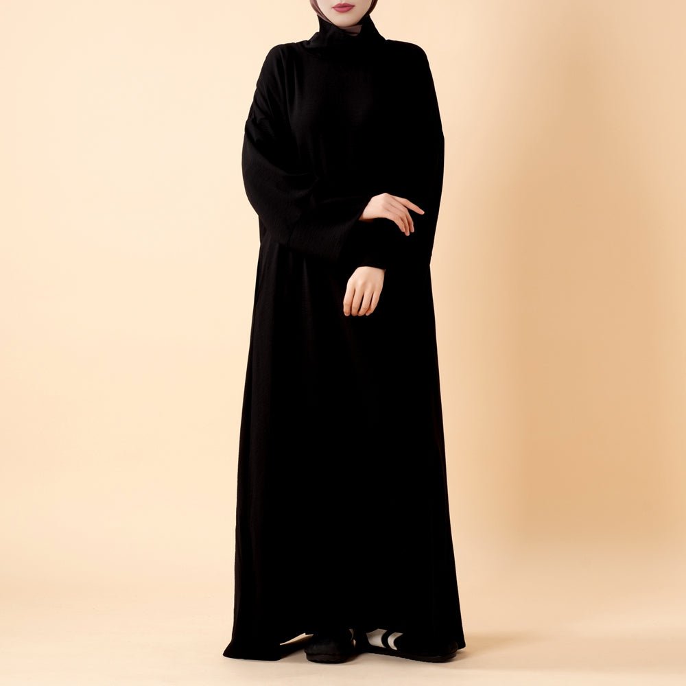 Everyday Crepe Turtleneck Abaya – Relaxed Fit for All Seasons (MA384) - Mariam's Collection