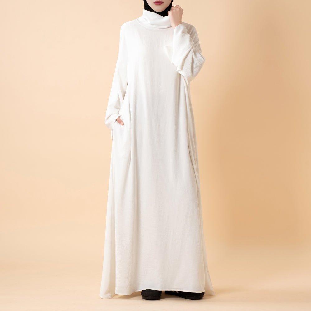 Everyday Crepe Turtleneck Abaya – Relaxed Fit for All Seasons (MA384) - Mariam's Collection