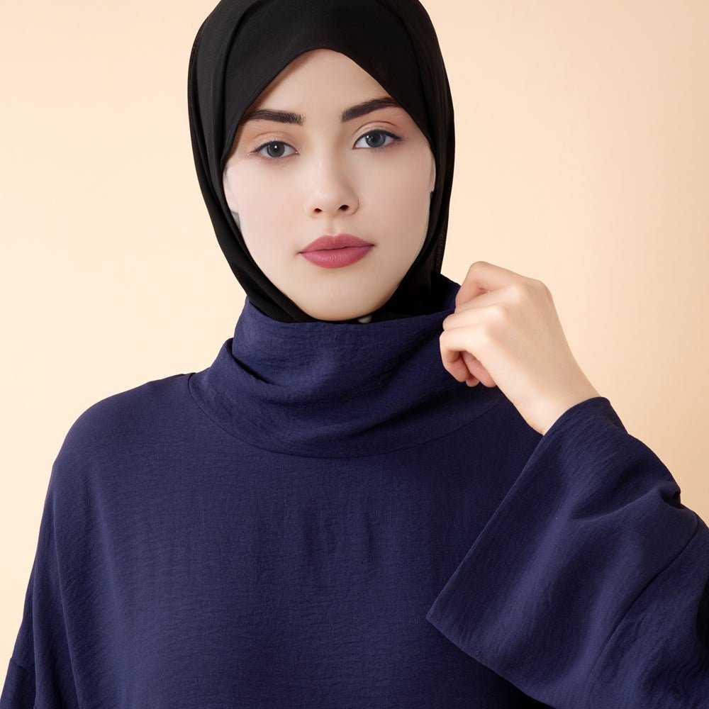 Everyday Crepe Turtleneck Abaya – Relaxed Fit for All Seasons (MA384) - Mariam's Collection