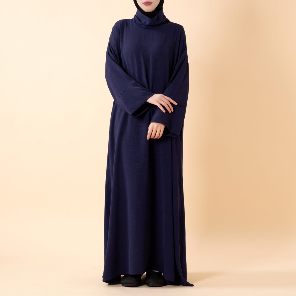 Everyday Crepe Turtleneck Abaya – Relaxed Fit for All Seasons (MA384) - Mariam's Collection