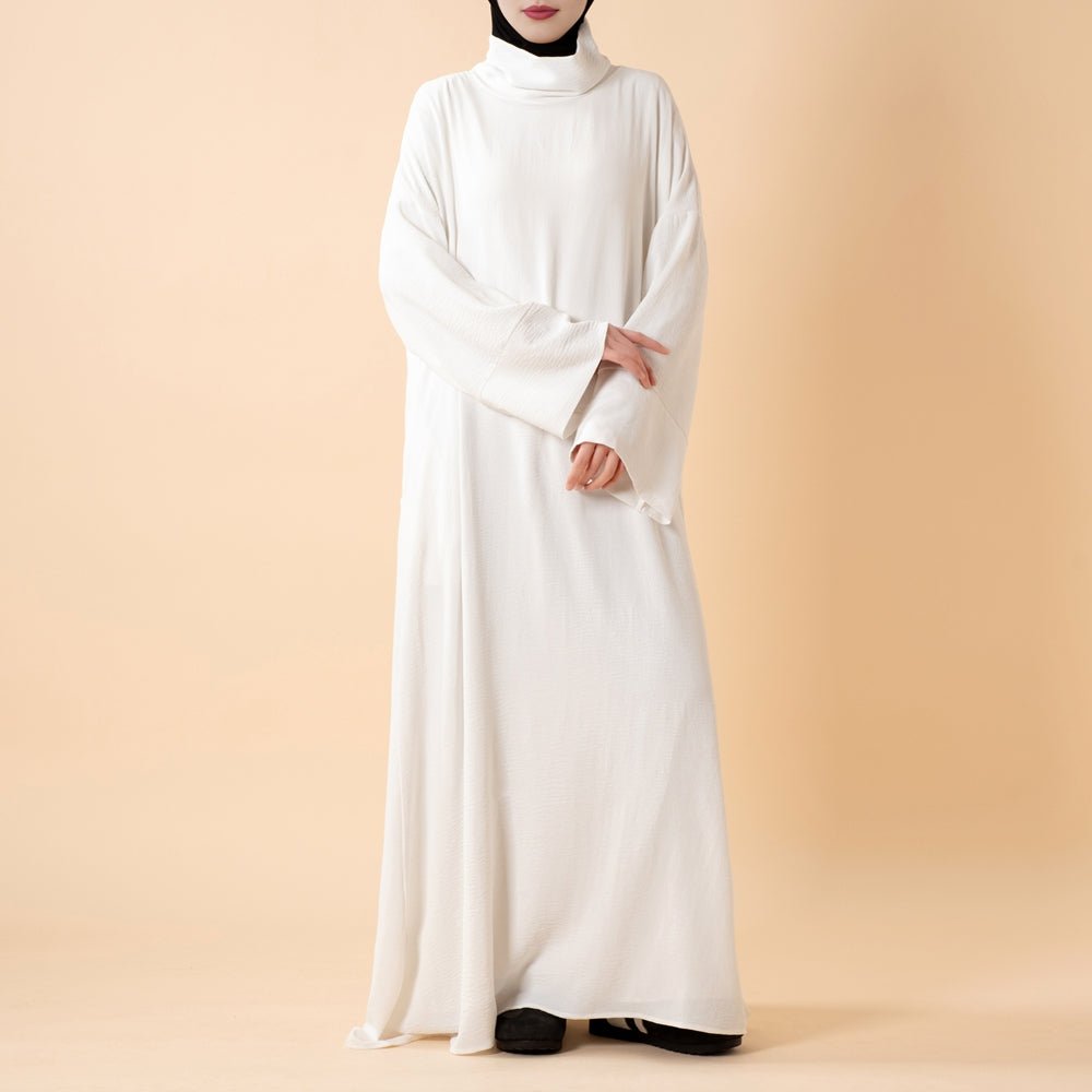 Everyday Crepe Turtleneck Abaya – Relaxed Fit for All Seasons (MA384) - Mariam's Collection