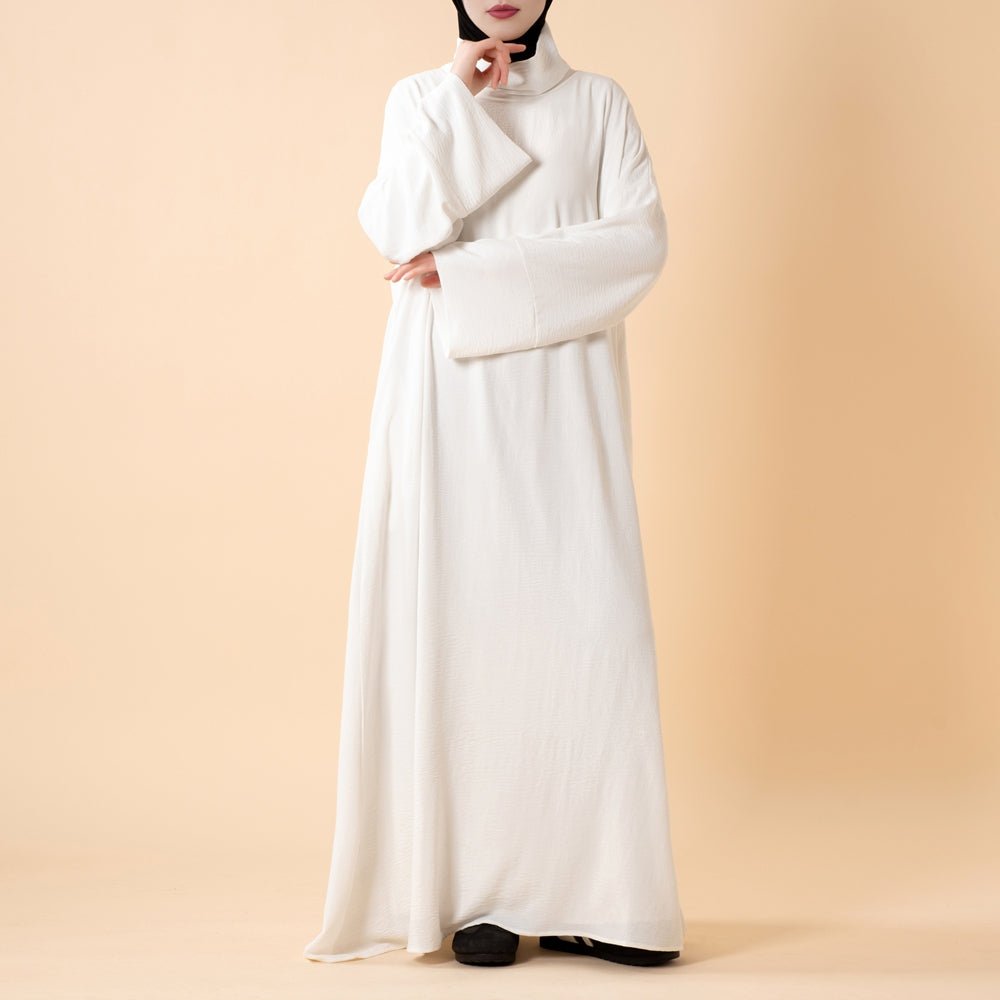 Everyday Crepe Turtleneck Abaya – Relaxed Fit for All Seasons (MA384) - Mariam's Collection