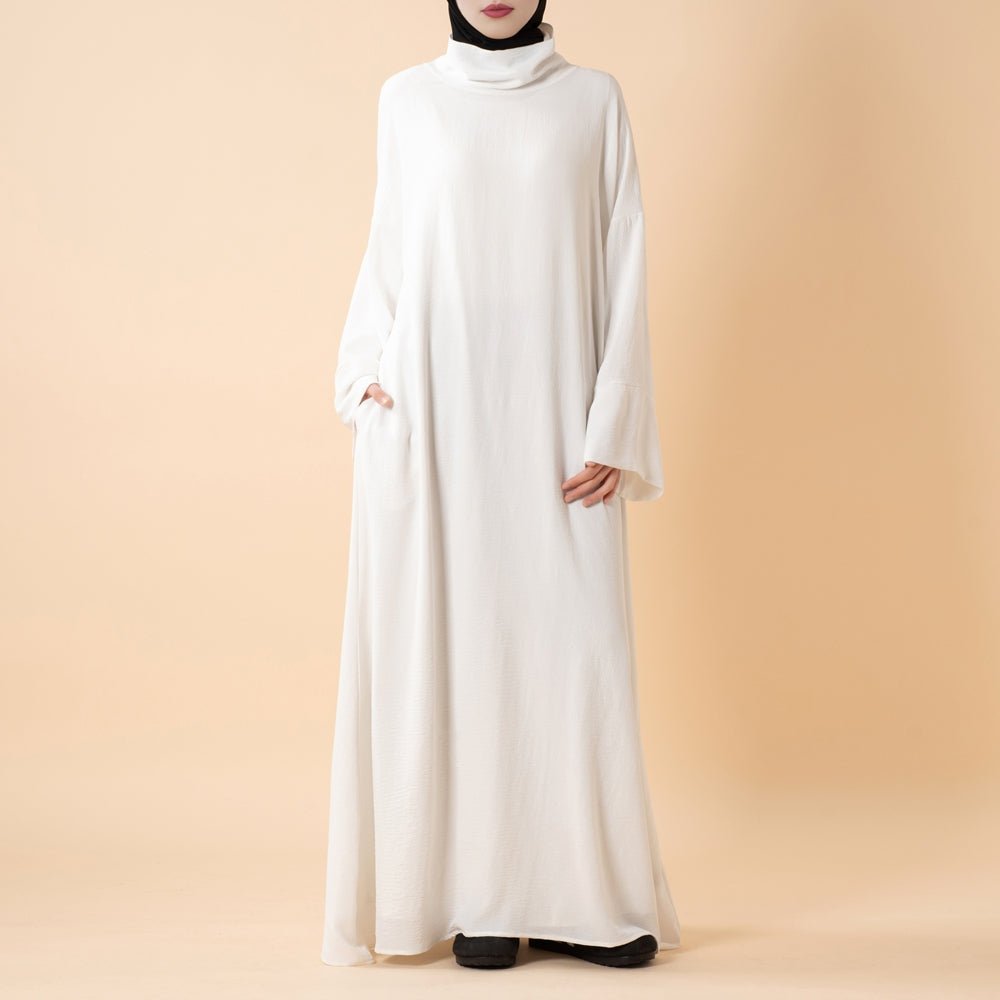 Everyday Crepe Turtleneck Abaya – Relaxed Fit for All Seasons (MA384) - Mariam's Collection