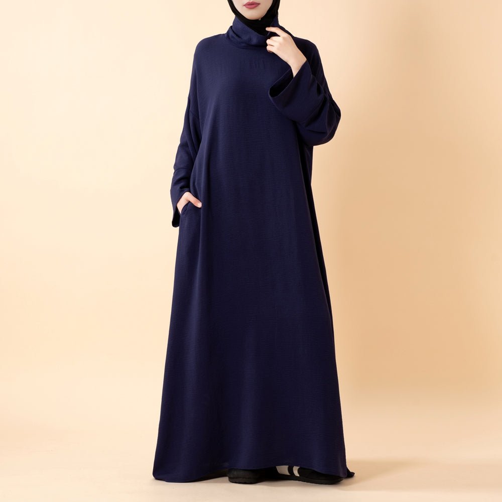 Everyday Crepe Turtleneck Abaya – Relaxed Fit for All Seasons (MA384) - Mariam's Collection