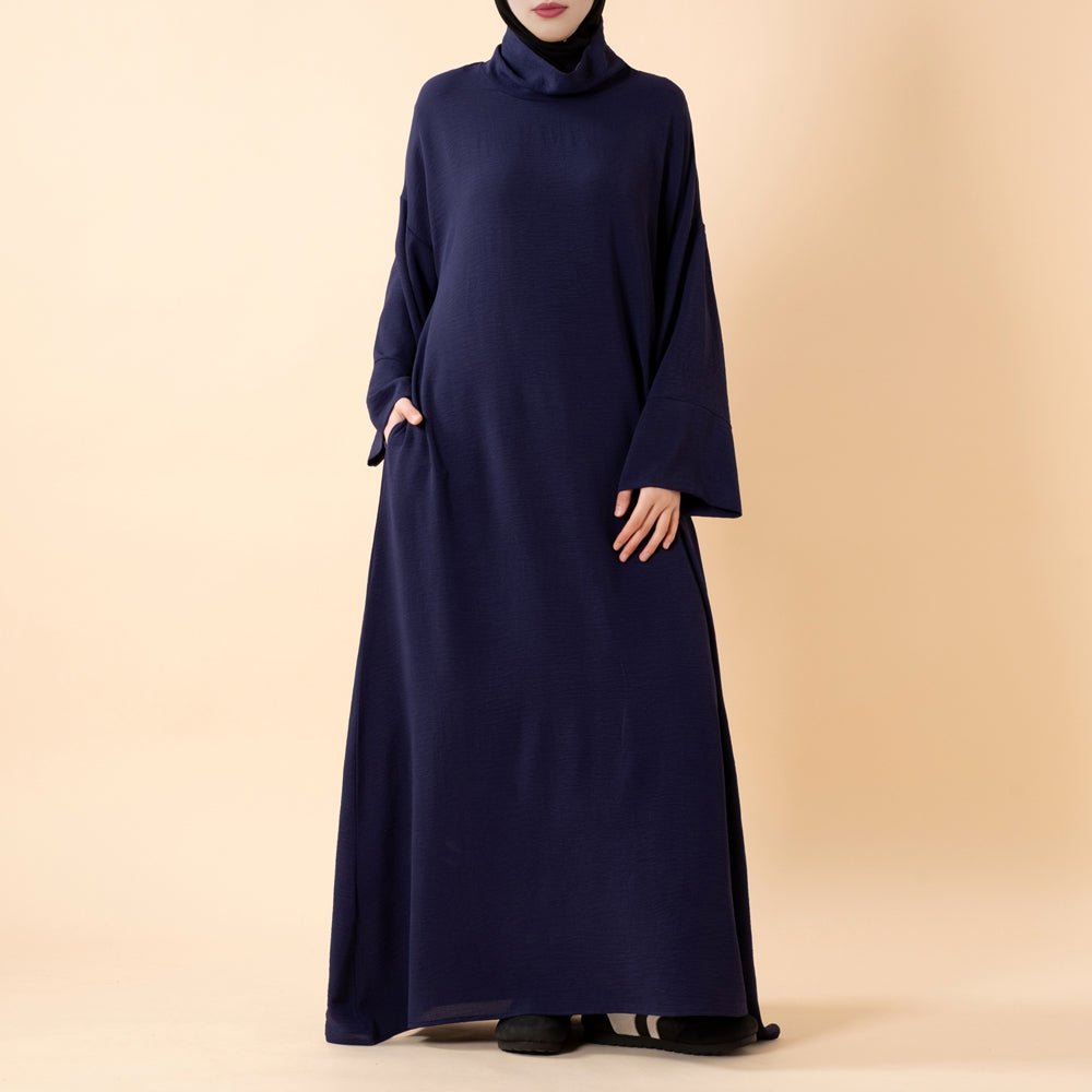 Everyday Crepe Turtleneck Abaya – Relaxed Fit for All Seasons (MA384) - Mariam's Collection