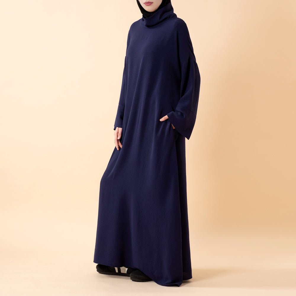 Everyday Crepe Turtleneck Abaya – Relaxed Fit for All Seasons (MA384) - Mariam's Collection