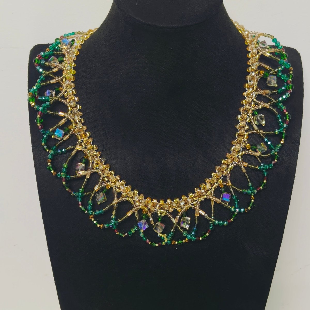 Exquisite Handmade Woven Luminescence Beaded Necklace (MAC343) - Mariam's Collection