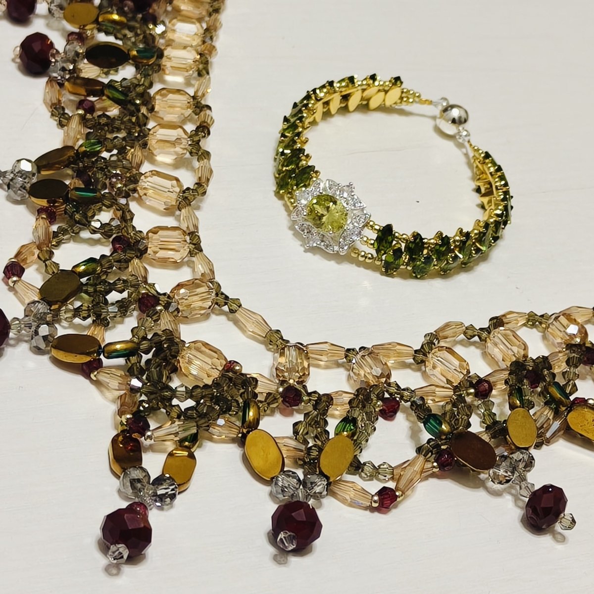 Exquisite Handmade Woven Luminescence Beaded Necklace (MAC343) - Mariam's Collection