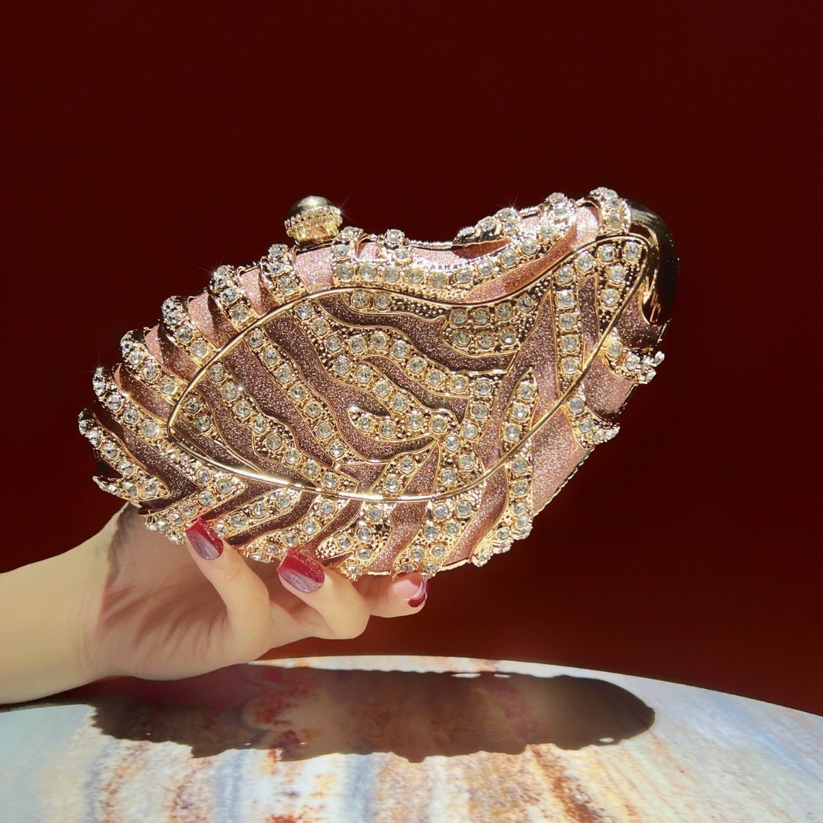 Vintage Rhinestone Evening Clutch Bag – Luxury Top-Handle Purse