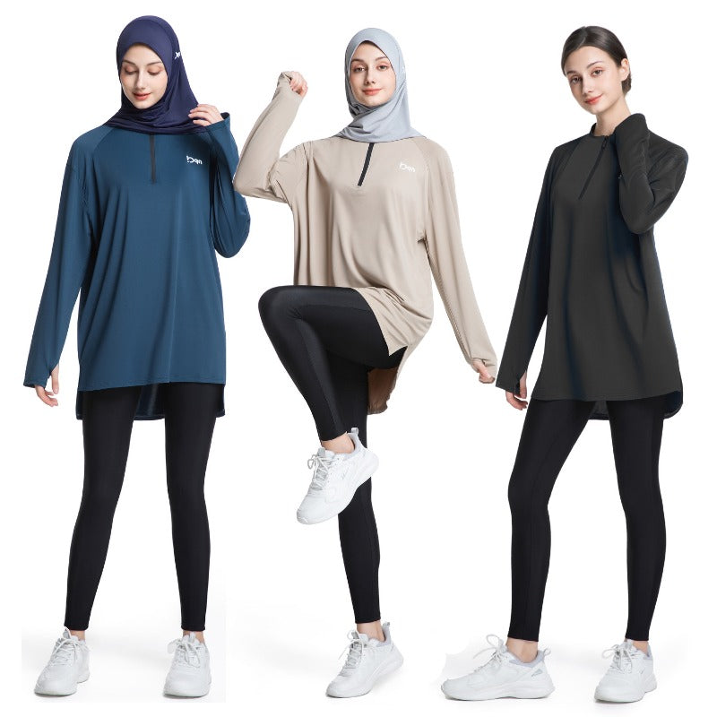 Women's Quick Dry Half Zip Running Top(MS115)