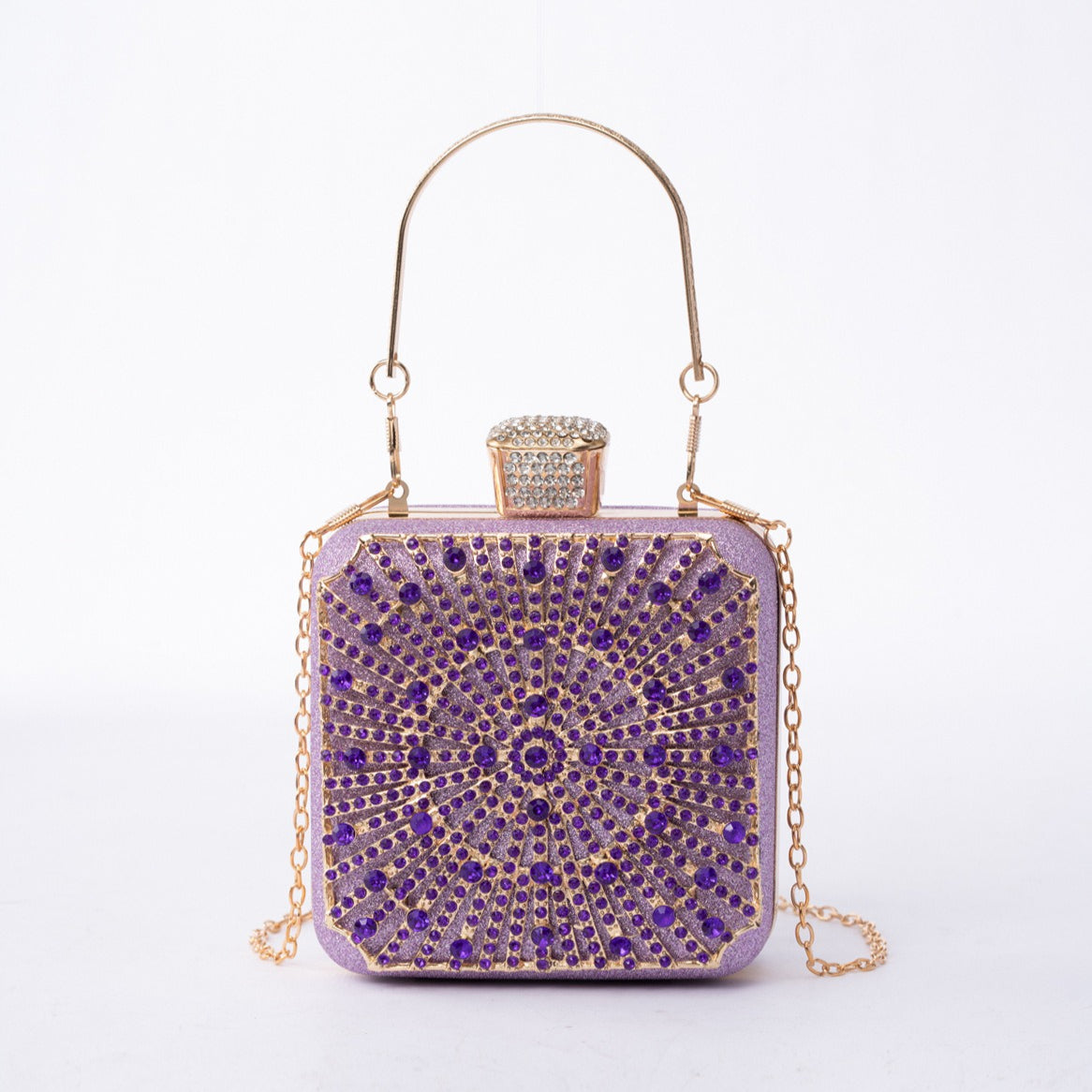 Elegance Brilliant Diamond Bag - Handcrafted Evening Box Bag for Soirées & Weddings (MAC269)
