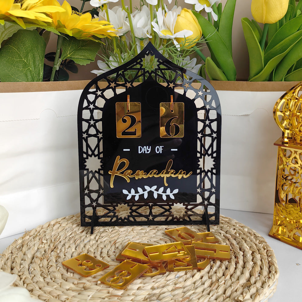 Festive Home Craft Ornament Ramadan Countdown Acrylic Tabletop Decor (MAC403)