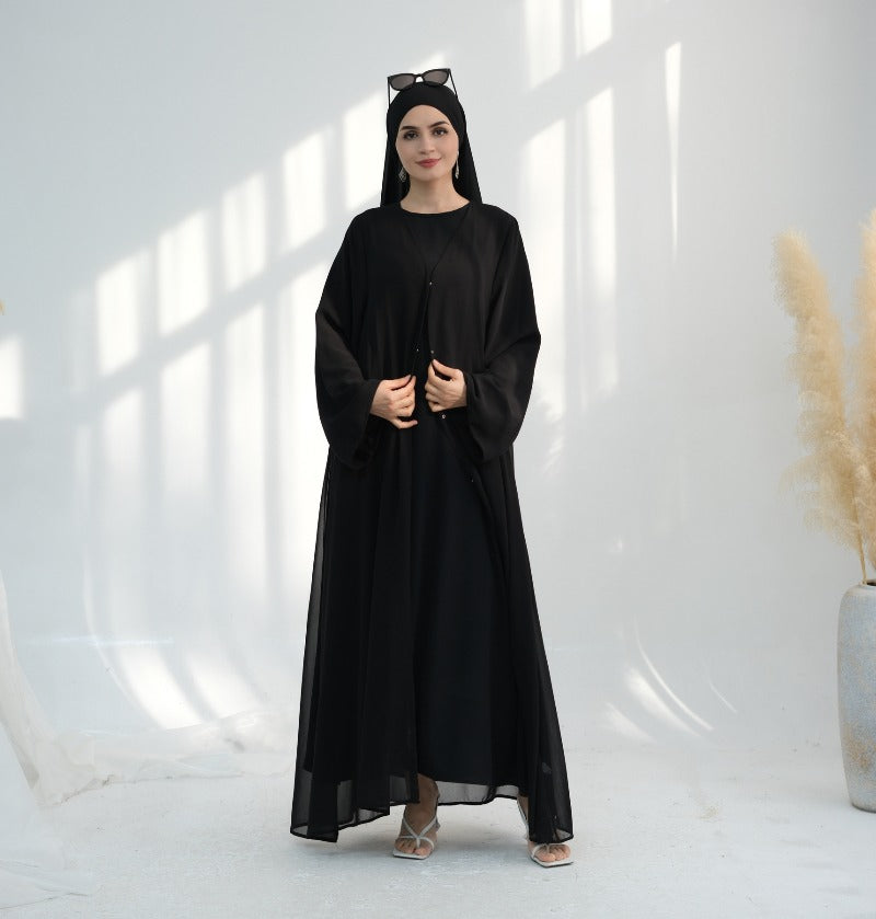 Premium Chiffon 3-Piece Set Abaya(MOA231)