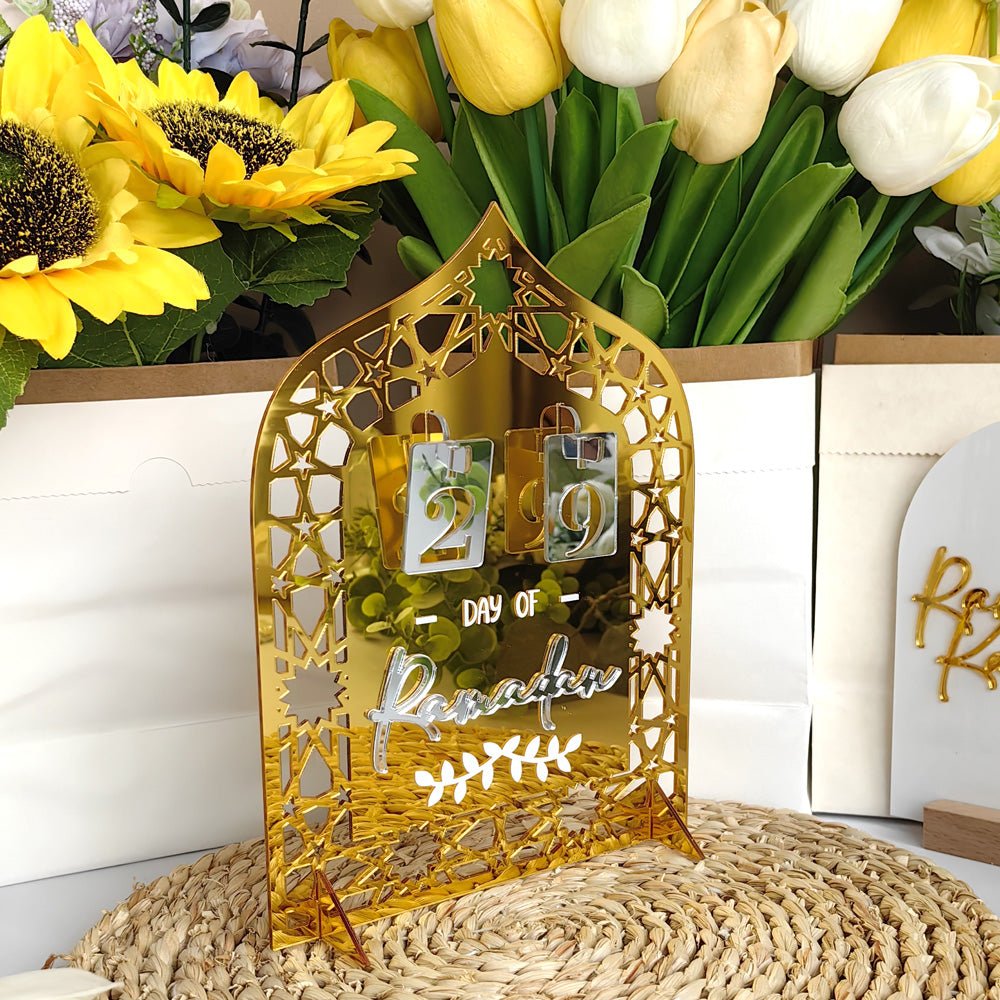 Festive Home Craft Ornament Ramadan Countdown Acrylic Tabletop Decor (MAC403) - Mariam's Collection