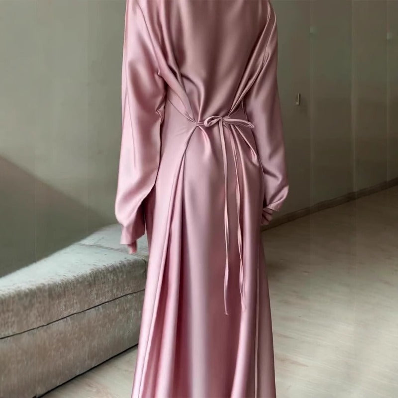 Premium Modest Luxury Organza Cape A-Line Maxi Dress Abaya(MA300)