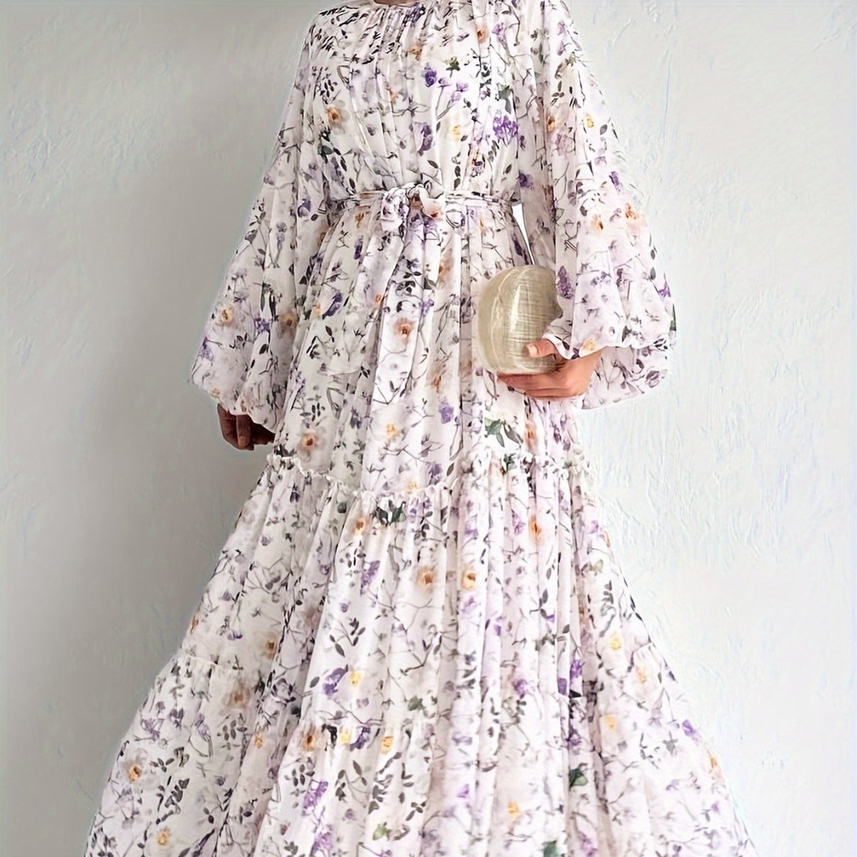 Floral Chiffon Dress(MA408) - Mariam's Collection