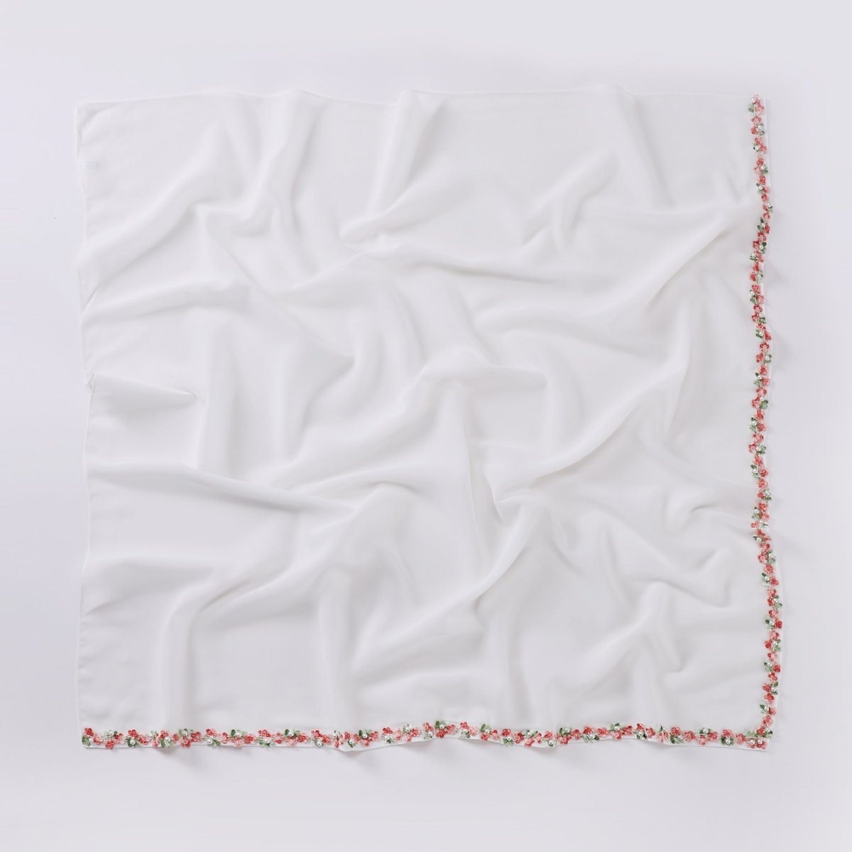 Pearl trim chiffon hijab scarf with 90cm generous sizing