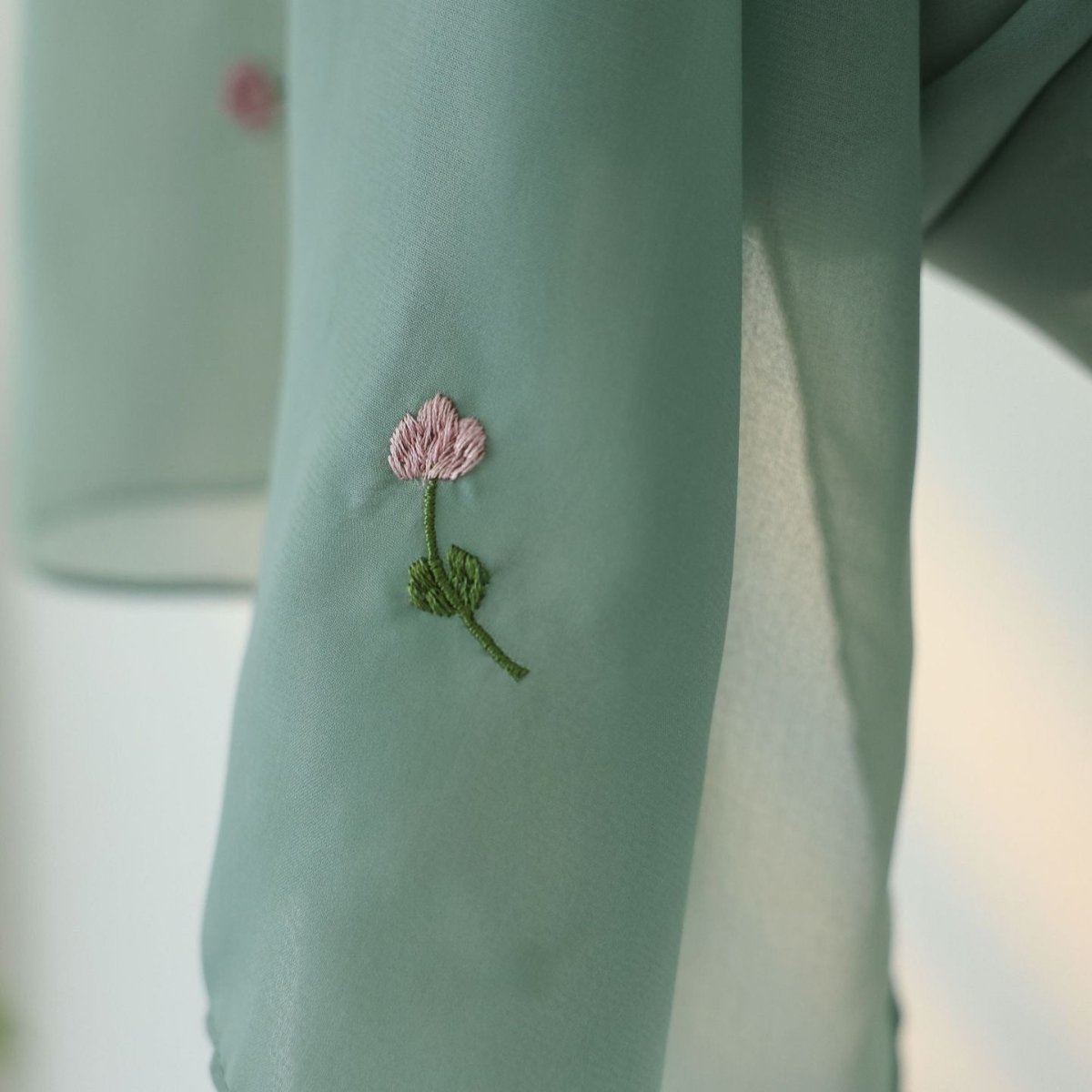 Floral Embroidered Abaya & Hijab Set(MOA248) - Mariam's Collection